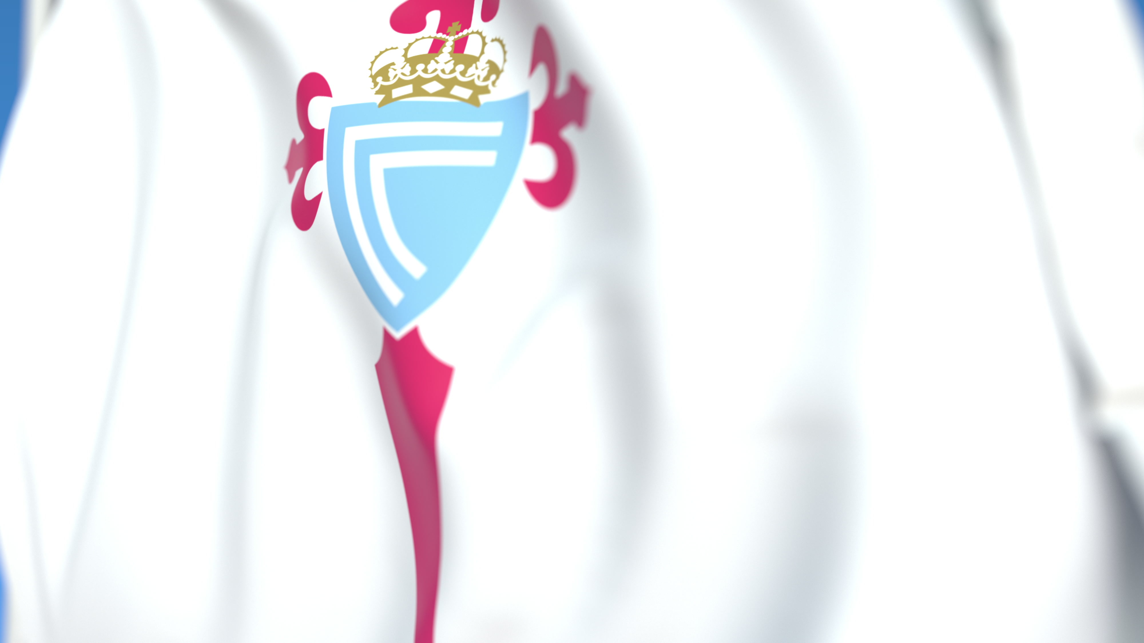 一面以西班牙維戈塞爾塔足球俱樂部隊徽為特色的旗幟。